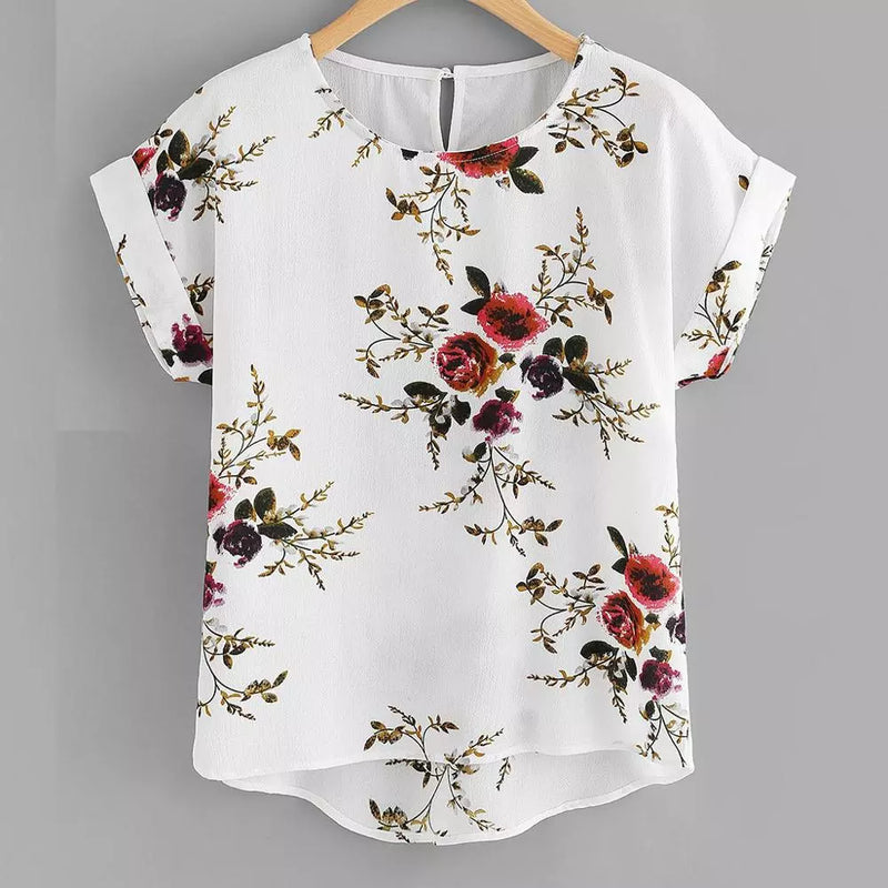 Blusa Chiffon - Flores da primavera