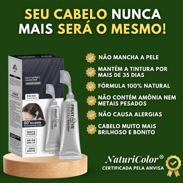 NaturiColor: Tinta de Cabelo Sem Amônia + Pente de Brinde